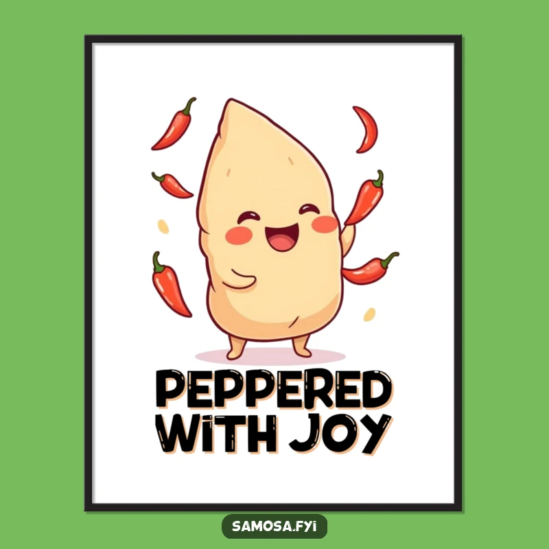 Funny Giggling Samosa Chili Digital Art: Instant Hilarious Download