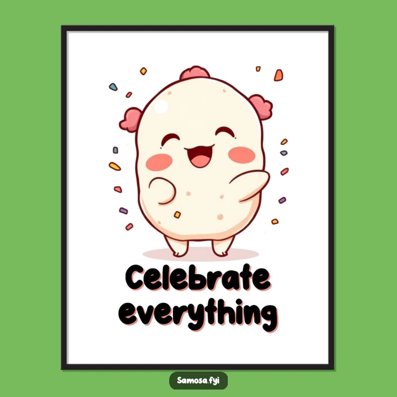 Funny Samosa Confetti Digital Art: Instant Party, Perfect Gift for Festive Decor