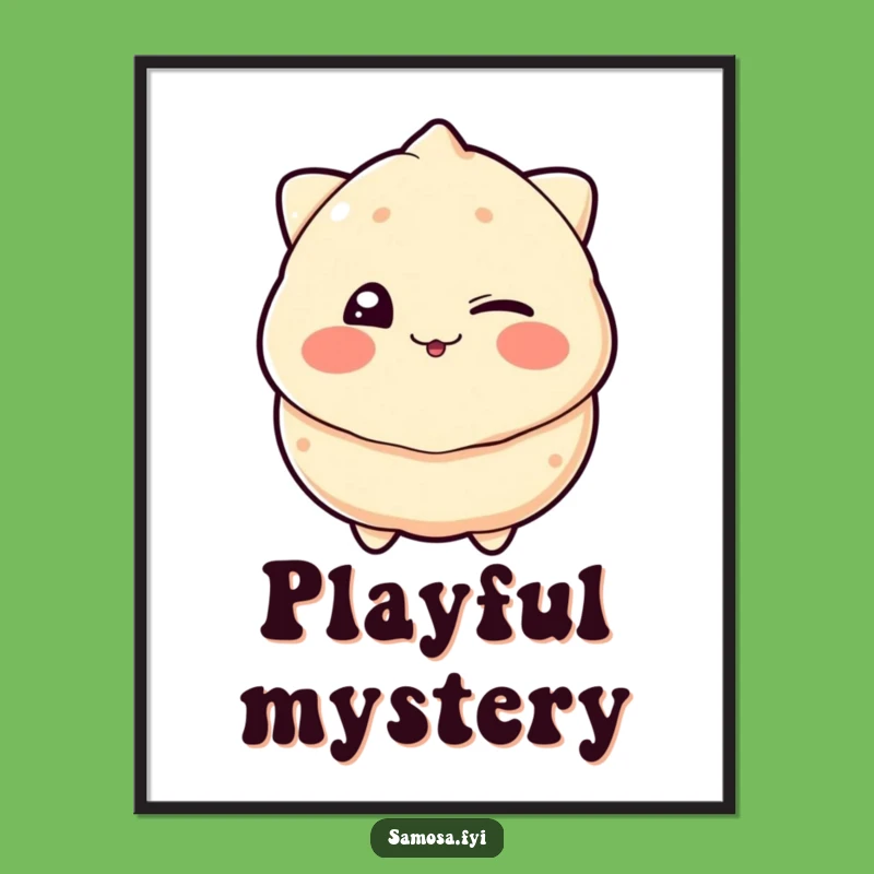 Funny Samosa Digital Art: Comical Wink Print, Instant Humorous Gift