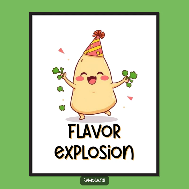 Funny Samosa Digital Print: Hilarious Art for Snack Lovers!