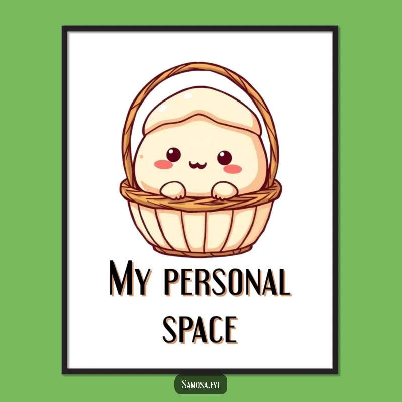 Funny Samosa Stuck Digital Art: Instant Comedy, Perfect Gift for Quirky Decor