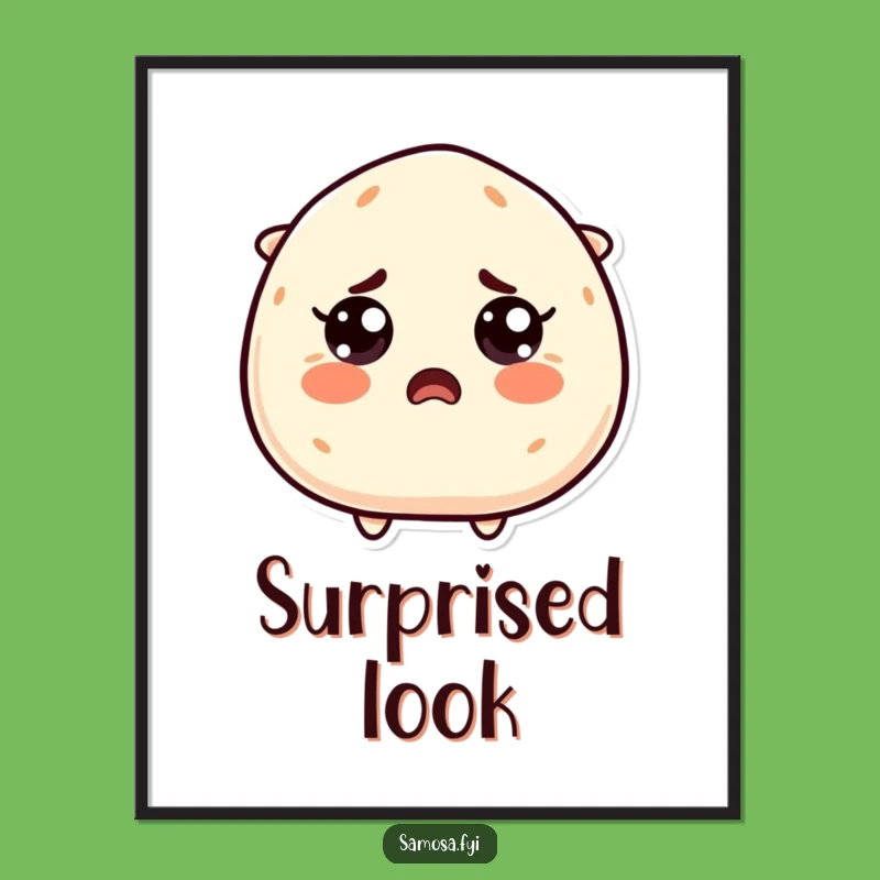 Funny Startled Samosa Digital Art: Instant Surprised Decor, Hilarious Gift