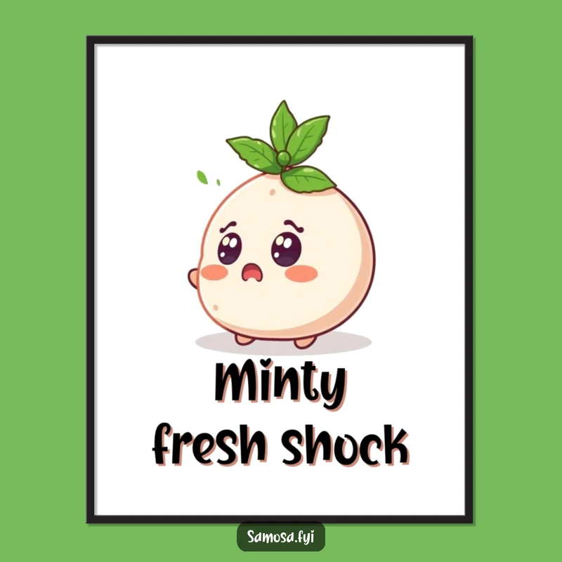 Funny Surprised Samosa Digital Art - Instant Shocking Humor, Perfect Funny Gift for Walls!