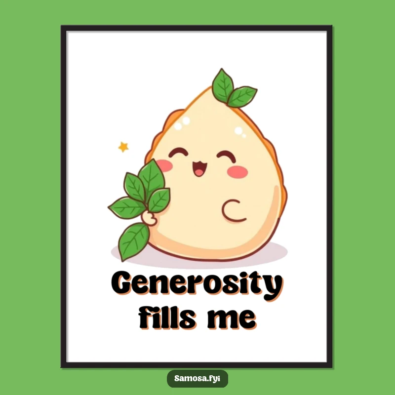 Funny Samosa Digital Art - Joyful Mint Leaf Offering Design Gift
