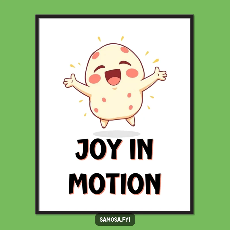 Funny Joyful Samosa Digital Art Print: Instant Energy for Your Walls! A Fast Funny Gift.