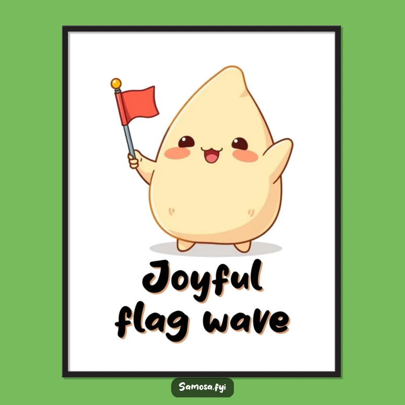 Funny Samosa Flag Digital Art: Instant Festive Decor, Hilarious Gift