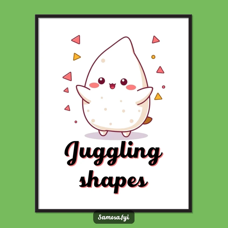 Funny Samosa Juggling Digital Art: Instant Skill and Fun for Walls!