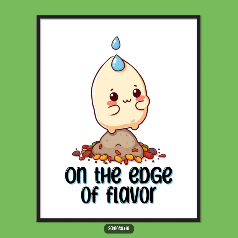 Funny Samosa Balance Digital Art - Printable Spiced Character Decor