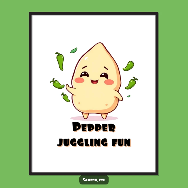 Funny Samosa Juggling Digital Art: Instant Spicy Decor, Hilarious Gift