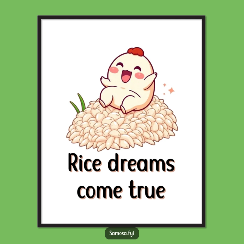 Printable Funny Samosa Rice Slide Art - Instant Hilarious Decor