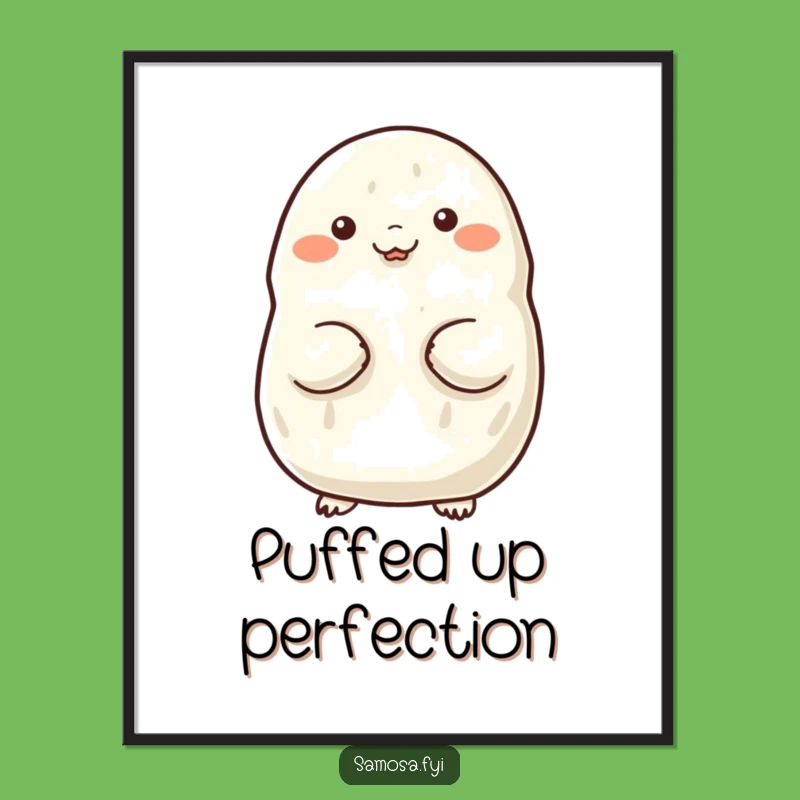 Funny Samosa Digital Art: Proud Chest Puff Print, Instant Humorous Gift