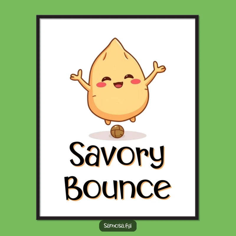 Funny Giggling Samosa Digital Art - Bouncing Lentil Design, Instant Playful Funny Gift
