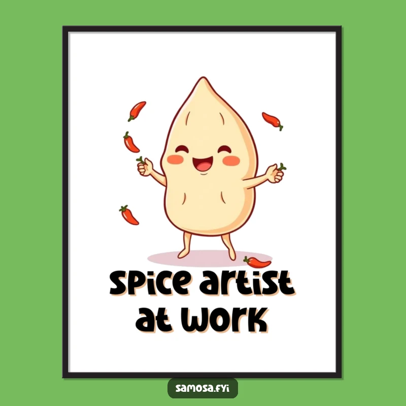 Funny Samosa Chili Pepper Juggling Digital Art - Instant Hilarious Decor!