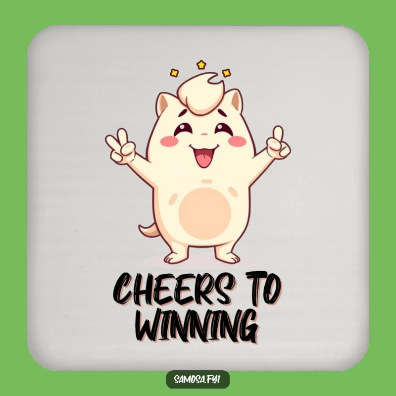 Funny Triumphant Samosa Coasters: Protect Surfaces with Victorious Flair