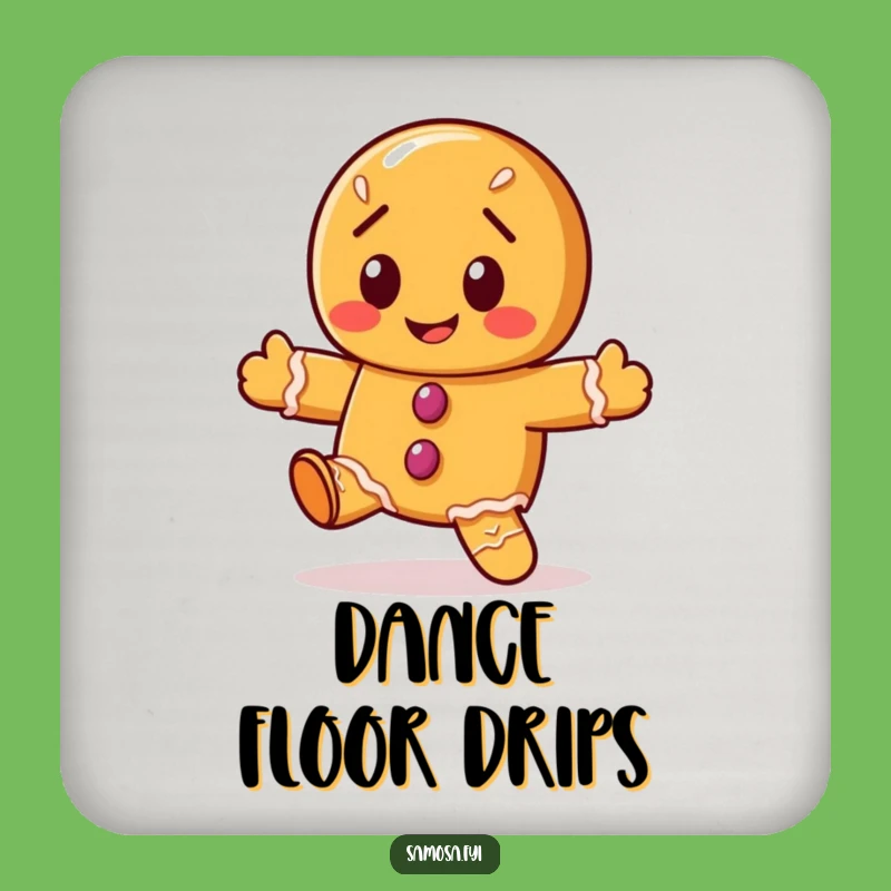 Funny Gingerbread Cookie Dance Coaster - Festive Decor, Humorous Gift Idea