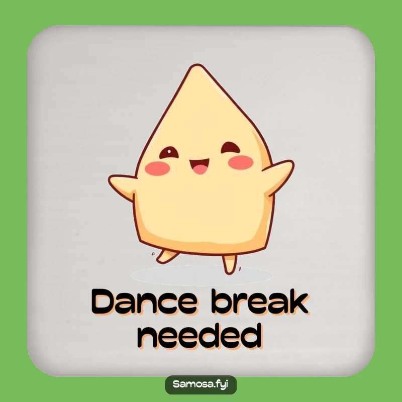 Funny Cheerful Samosa Jig Drink Coaster: Hilarious Protection for Happy Homes