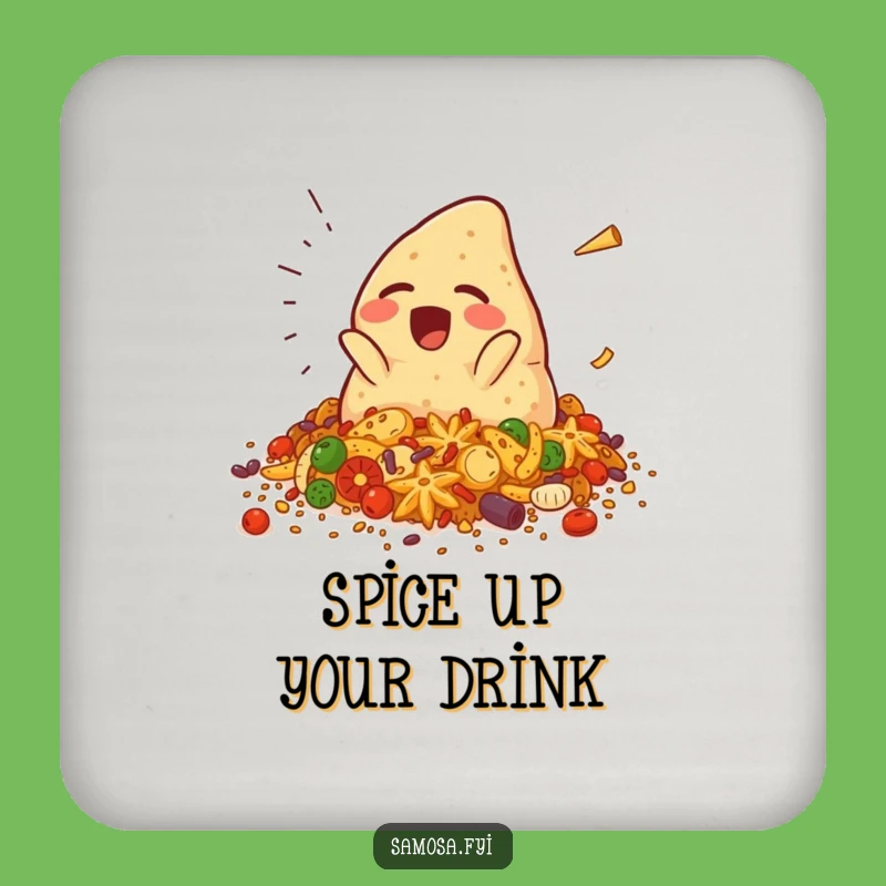 Funny Falling Samosa Coasters: Protect Surfaces with Spicy Charm