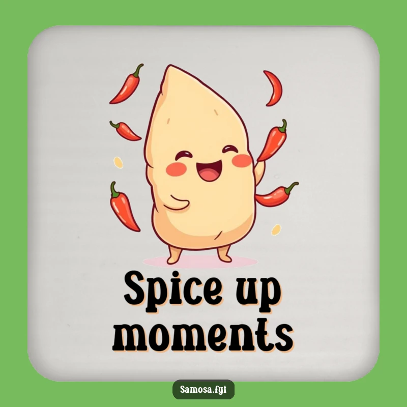 Funny Giggling Samosa Chili Drink Coaster: Hilarious Protection for Spicy Homes