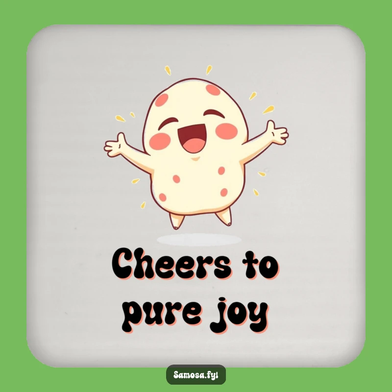 Funny Joyful Samosa Drink Coaster: Protect Surfaces with Fun! A Small Funny Gift.