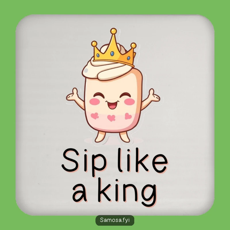 Funny Pastry Crown Coaster Set - Regal Goofy Drink Protection Funny Gift