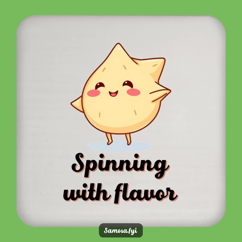 Funny Samosa Cartwheel Coaster: Protect Surfaces with Snack Action