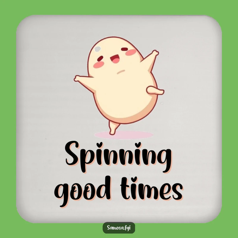 Funny Samosa Cartwheel Drink Coaster: Hilarious and Protective Table Accessory