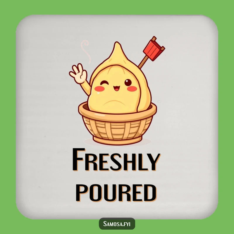 Funny Samosa Coaster Set - Protect Surfaces with Cheerful Greetings