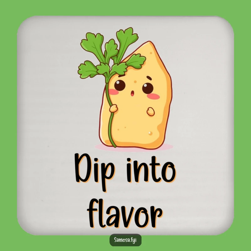 Funny Samosa Peek Drink Coaster - Protect Surfaces with Spicy Humor