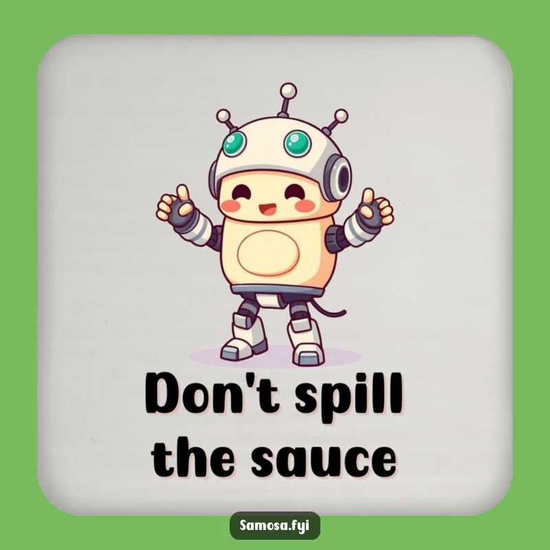 Funny Samosa Robot Dance Coaster: A Hilarious Snack Gift for Dancing Food Lovers