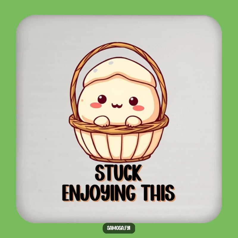 Funny Samosa Stuck Coaster: Protect Surfaces from Mishaps
