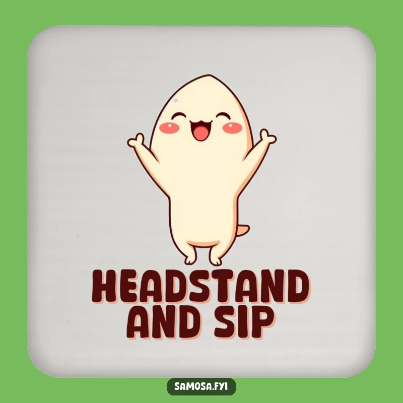 Funny Samosa Headstand Coaster Set: Protect Surfaces with Playful Humor