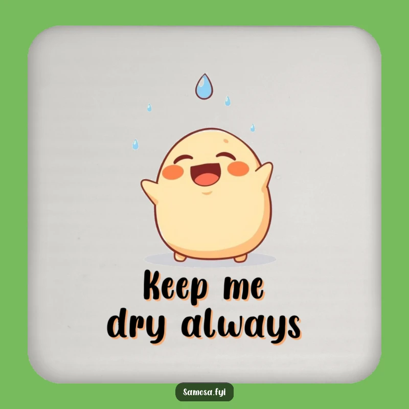 Funny Samosa Coaster: Comical Raindrop Dodge Protection, Perfect Humorous Gift
