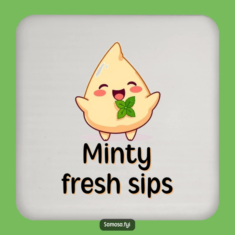 Funny Samosa Mint Gift Coaster - Protect Surfaces with Flavor, Unique Funny Gift