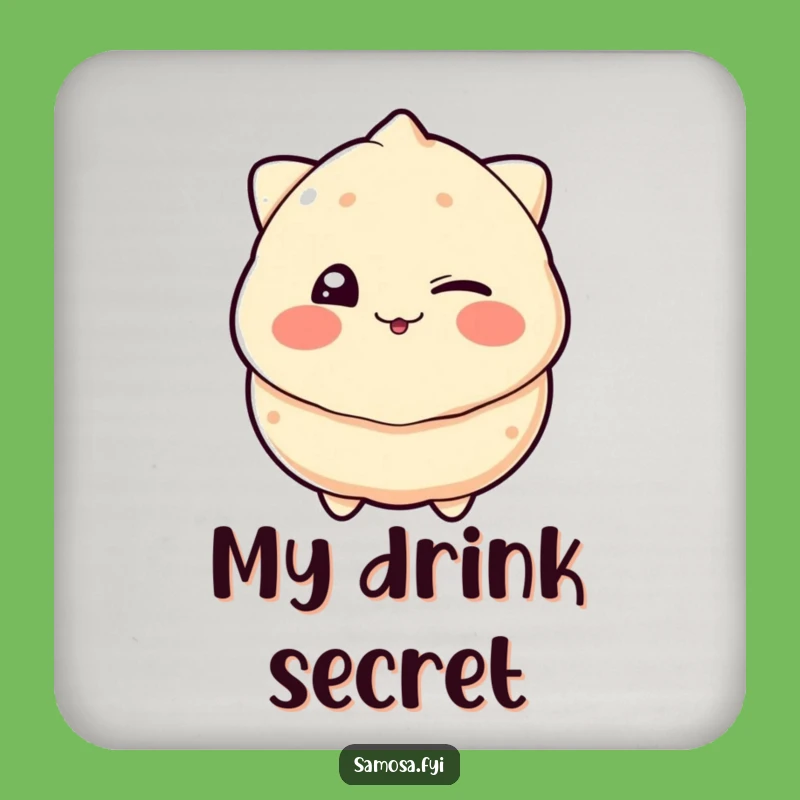 Funny Samosa Coaster: Comical Wink Accessory, Perfect Humorous Gift