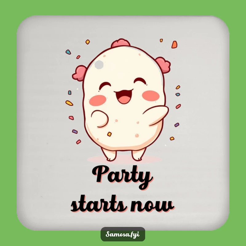 Funny Samosa Confetti Coaster: Protect Surfaces with Festivity