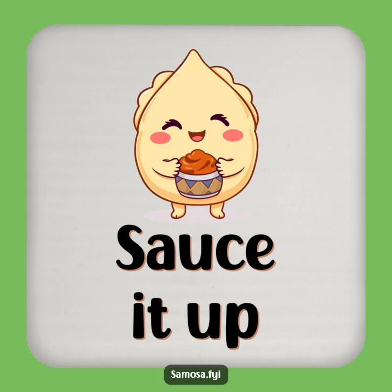 Funny Samosa Drink Coaster - Charming Indian Snack Decor, Perfect Funny Gift for Tables!