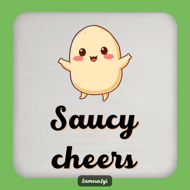 Funny Samosa Jig Coasters: Protect with Flavor, Set of Humorous Gifts