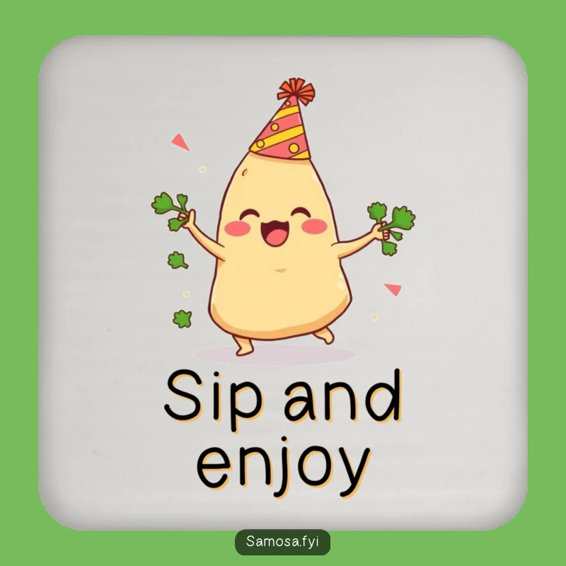 Funny Samosa Drink Coaster: A Hilarious Gift for Party Hosts!