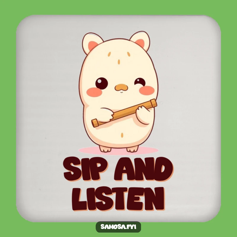 Funny Shy Samosa Flute Coasters: Protect Surfaces with Gentle Musical Charm