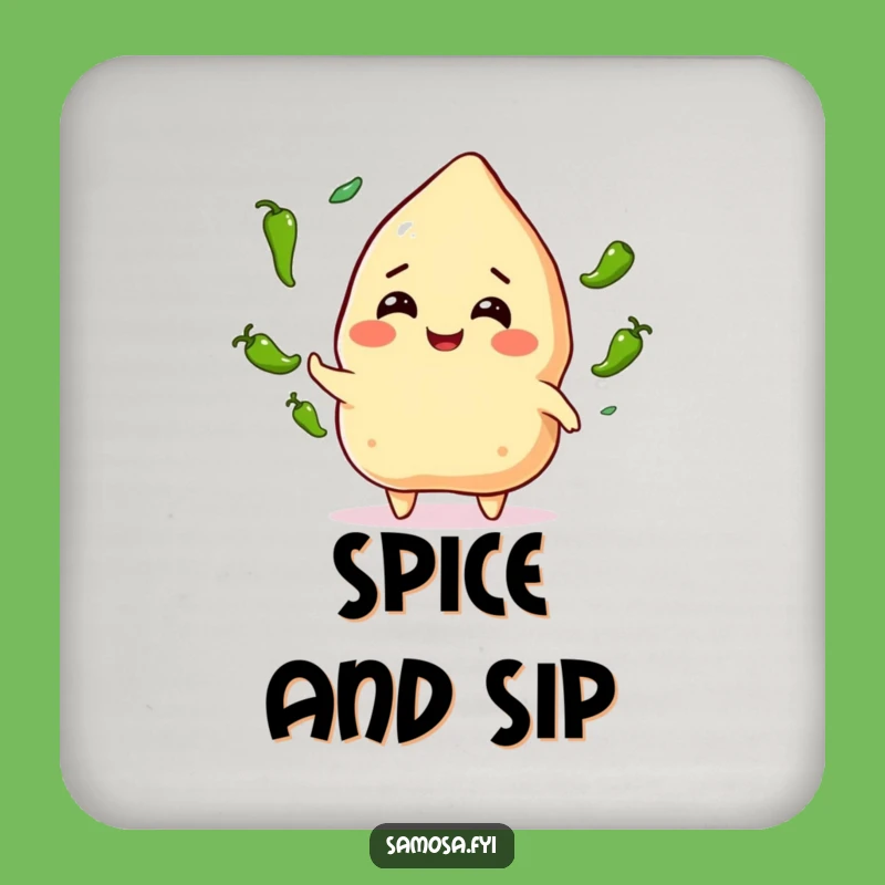 Funny Samosa Juggling Coaster Set: Protect Surfaces with Spicy Humor