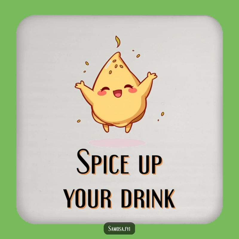 Funny Dancing Samosa Coaster - Protect Surfaces with Hilarious Snack Art