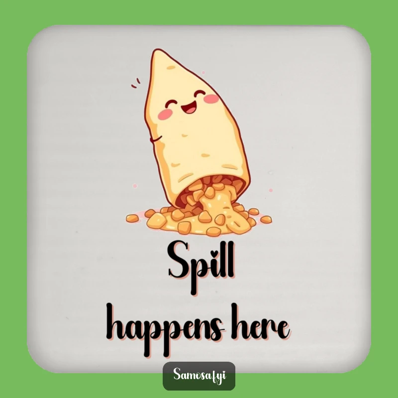 Funny Giggling Samosa Cartwheel Drink Coaster - Protect Surfaces with Humor