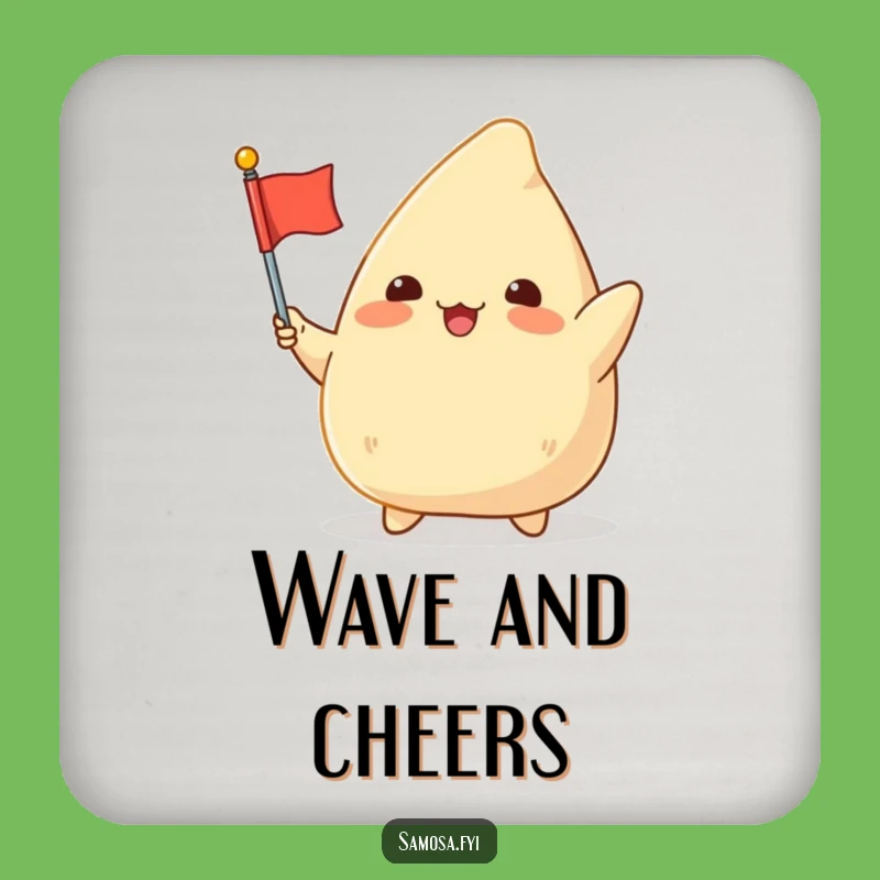 Funny Samosa Flag Coaster Set: Protect Surfaces with Festive Humor