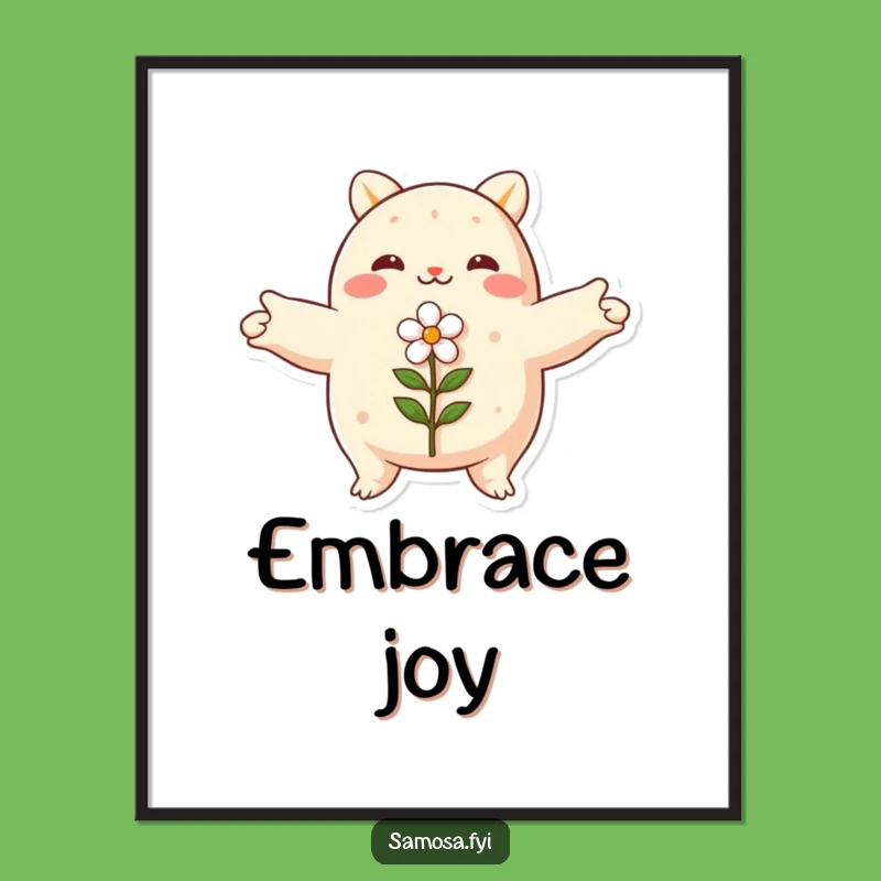 Funny Embracing Samosa Poster - Peaceful Wall Art for Nature Lovers
