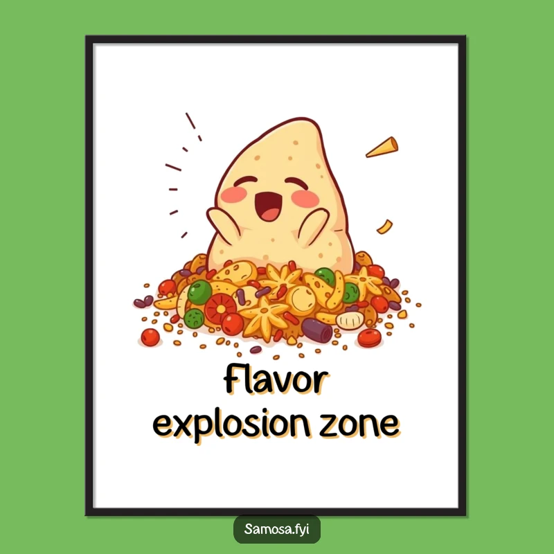 Funny Falling Samosa Poster: Spice Up Your Walls with Comical Art