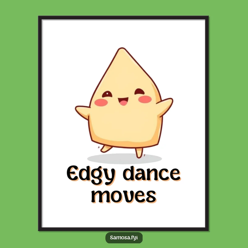 Funny Cheerful Samosa Jig Poster: Vibrant Art for a Happy Vibe