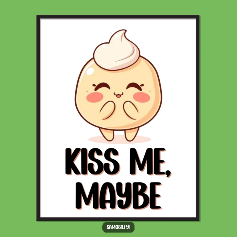 Funny Pastry Puff Kiss Poster: Sweet Wall Art for a Touch of Charm, a Delightful Funny Gift!