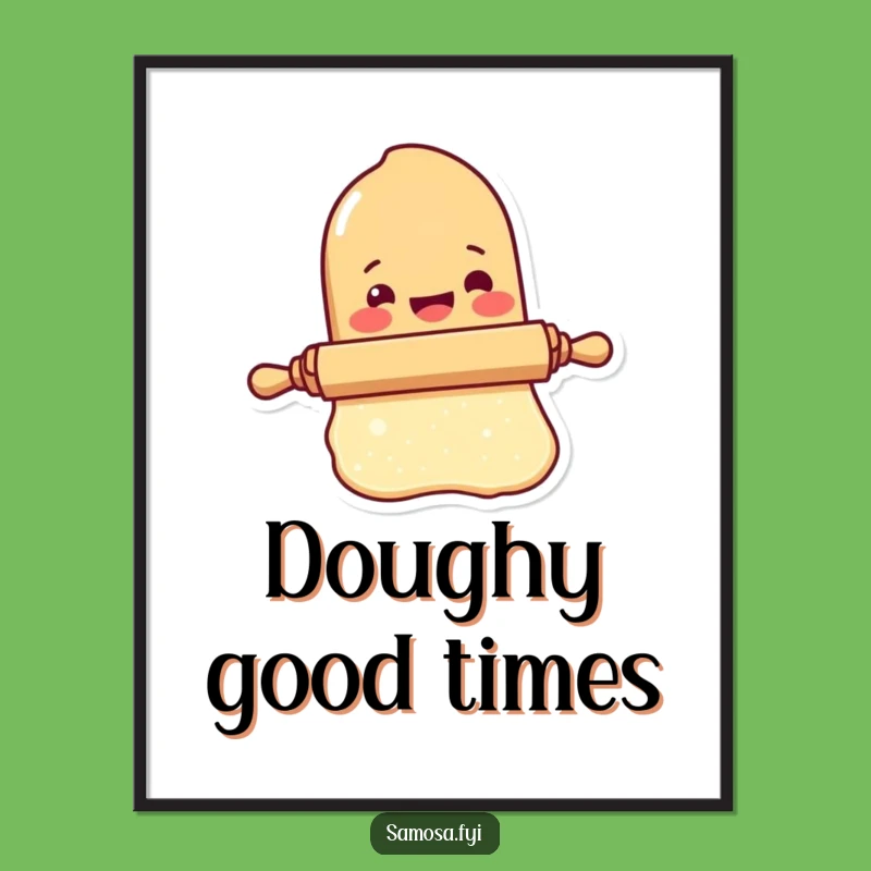 Funny Rolling Pin Poster - Joyful Baking Art, Perfect Funny Gift for Kitchen Decor!