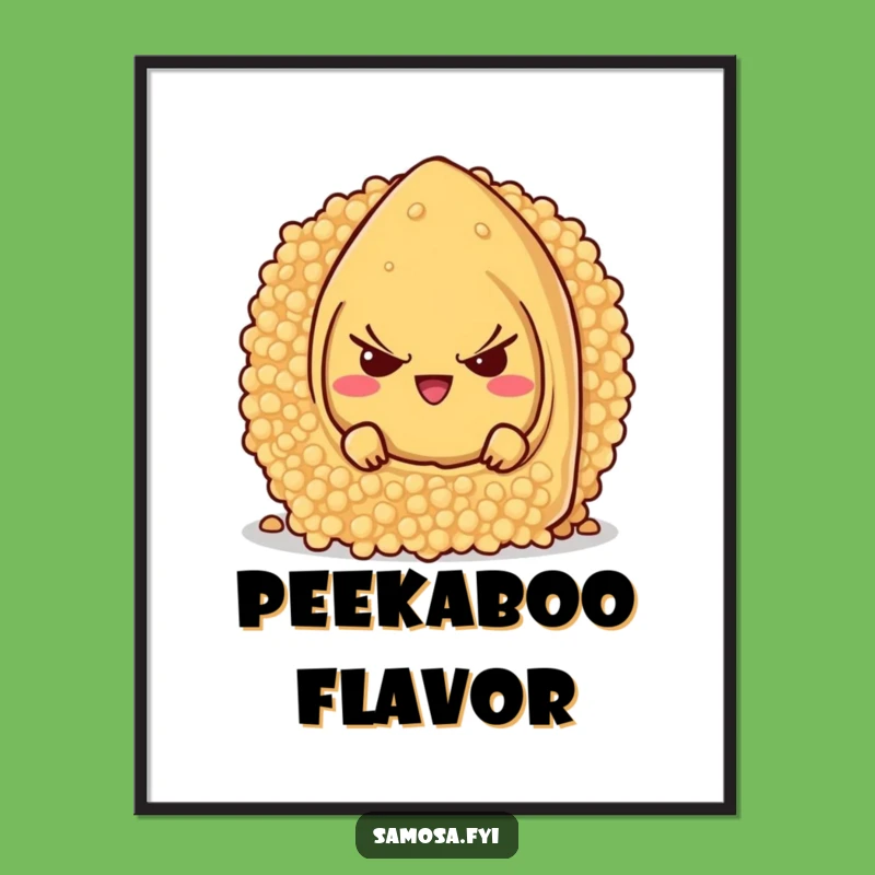 Funny Samosa Hide Poster - Mischievous Couscous Character Art