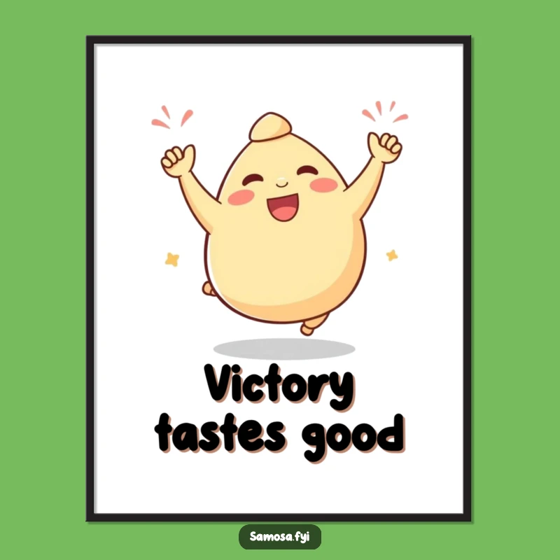 Funny Samosa Hop Poster: Vibrant and Hilarious Food Art Gift